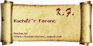 Kuchár Ferenc névjegykártya