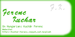 ferenc kuchar business card
